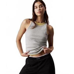 Calvin Klein Performance Gray Wick Racerback Tank Top Women’s Size L